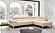 Baxter Beige Leather Sectional w/Motion Headrest by BH Furniture