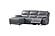 Hailey Dark Gray Leather/PVC 3-Piece Chaise Sectional by BH Furniture