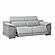 Hartley Light Gray Leather Loveseat w/2 Power Recliners by BH Furniture