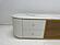 Kayla Oval White TV Stand w/Carrera Style Porcelain Top & Gold Trims by BH Furniture