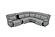 Wyatt Light Gray Leather/PVC 6-Piece Sectional by BH Furniture