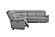 Wyatt Light Gray Leather/PVC 6-Piece Sectional by BH Furniture