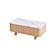 Wynter White Marble Top Coffee Table w/Oak Veneer & Solid Rubber Wood Frame by BH Furniture