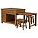Mayfair 3-piece Kitchen Island w/Extension Table - Dark Oak by Coaster