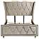 Lorient Queen Led Upholstered Wingback Bed - Ivory & Camel by Coaster