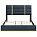 Ines 52" Fabric Upholstered Eastern King Panel Bed - Navy Blue by Coaster