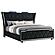 Lorient Eastern King Bed LED Upholstered Wingback Bed - Black by Coaster
