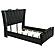 Lorient Queen LED Upholstered Wingback Bed - Black by Coaster