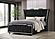 Lorient Queen LED Upholstered Wingback Bed - Black by Coaster