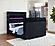 Tisdall Queen Flame Visualizer Wingback TV Bed - Black by Coaster