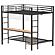 Campus Metal Full Over Twin Workstation Bunk Bed Matte - Black by Coaster