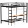 Campus Metal Full Over Twin Workstation Bunk Bed Matte - Black by Coaster