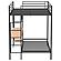 Campus Metal Full Over Twin Workstation Bunk Bed Matte - Black by Coaster