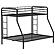Carson Metal Twin Over Full Bunk Bed Glossy - Black by Coaster