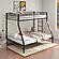 Alevera Metal Twin Over Full Bunk Bed w/Ladder - Black by Coaster