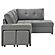 Roanne Fabric Upholstered Sleeper Sectional Sofa - Grey by Coaster
