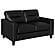 Scotland Faux Leather Upholstered Track Arm Loveseat - Black by Coaster