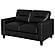 Scotland Faux Leather Upholstered Track Arm Loveseat - Black by Coaster