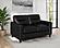 Scotland Faux Leather Upholstered Track Arm Loveseat - Black by Coaster