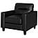 Scotland Faux Leather Upholstered Track Arm Chair - Black by Coaster
