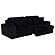 Jacana Corduroy Upholstered Dual Power Chaise Sofa - Black by Coaster