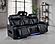 Zuma Faux Leather Dual Power Reclining LED Sofa - Black by Coaster