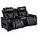 Zuma Faux Leather Dual Power Reclining LED Loveseat - Black by Coaster
