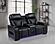 Zuma Faux Leather Dual Power Reclining LED Loveseat - Black by Coaster