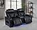 Zuma Faux Leather Dual Power Reclining LED Loveseat - Black by Coaster