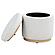 Remuda Boucle Upholstered Round Storage Ottoman - Ivory by Coaster