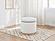Remuda Boucle Upholstered Round Storage Ottoman - Ivory by Coaster