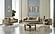 Armoni Convertible Loveseat - Beige w/Gold Legs by Furnia Furniture
