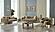 Armoni Convertible Loveseat - Beige w/Gold Legs by Furnia Furniture