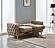 Bolivya Convertible Loveseat - Beige W/Gold Legs by Furnia Furniture