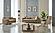 Bolivya Convertible Loveseat - Beige W/Gold Legs by Furnia Furniture