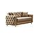 Bolivya Convertible Loveseat - Beige W/Gold Legs by Furnia Furniture