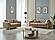 Bolivya 2-Pieces Sofa & Loveseat Set - Beige by Furnia Furniture