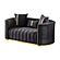 Ceko Stationary Loveseat - Black by Furnia Furniture