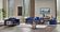 Romans Stationary Loveseat - Navy Blue by Furnia Furniture