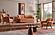 Toscana 2-Pieces Sofa & Chair Set - Orange/Green by Furnia Furniture
