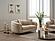 Victoria Stationary Loveseat - Cream by Furnia Furniture