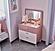 Linda Chiffonier w/Mirror - White/Pink by Furnia Furniture