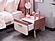 Linda Nightstand - White/Pink by Furnia Furniture