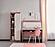 Linda Study Desk w/Top Module - White/Pink by Furnia Furniture