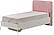 Linda Twin Bed w/Headboard - White/Pink by Furnia Furniture