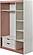 Linda 3 Door Wardrobe - White/Pink by Furnia Furniture