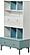 Marin Bookcase - White/Green by Furnia Furniture