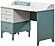 Marin Study Desk w/Top Module - White/Green by Furnia Furniture