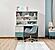 Marin Study Desk w/Top Module - White/Green by Furnia Furniture