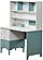Marin Study Desk w/Top Module - White/Green by Furnia Furniture
